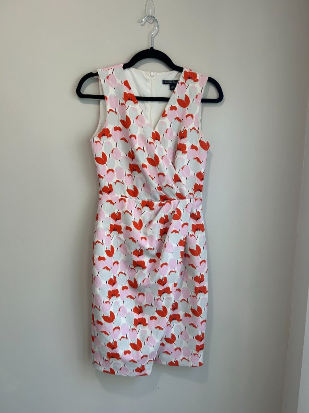 Black Halo Avilla Sheath Dress Size 0 Floral Tulip Print Wedding Guest Career - Picture 3 of 12